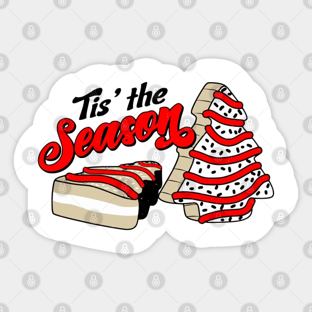 Tis The Season Christmas Tree Cake Sticker by VisionDesigner